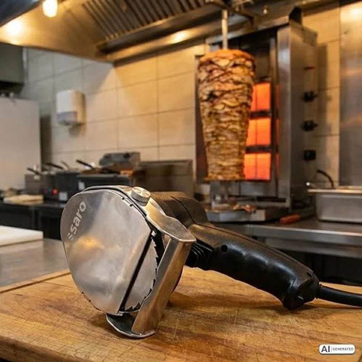 Saro 418-1020 ED 100 elektrisches Profi Schneidemesser für Döner und Gyros, Schwarz – Bild 4