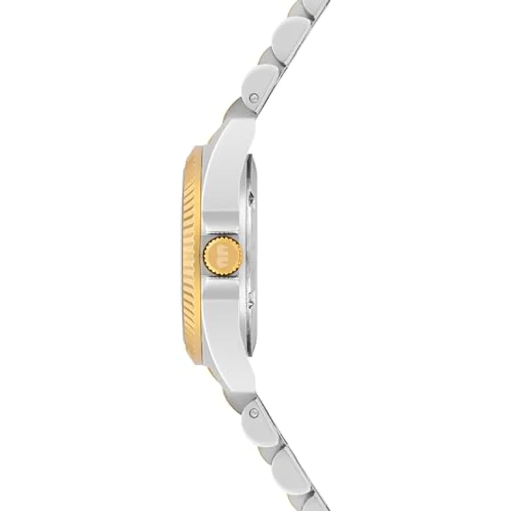 Rhodenwald & Söhne Damen Quarzuhr, Edelstahl Armband Bicolor Silber/Gelbgold, 5 ATM wasserdicht, blaues Zifferblatt – Bild 4