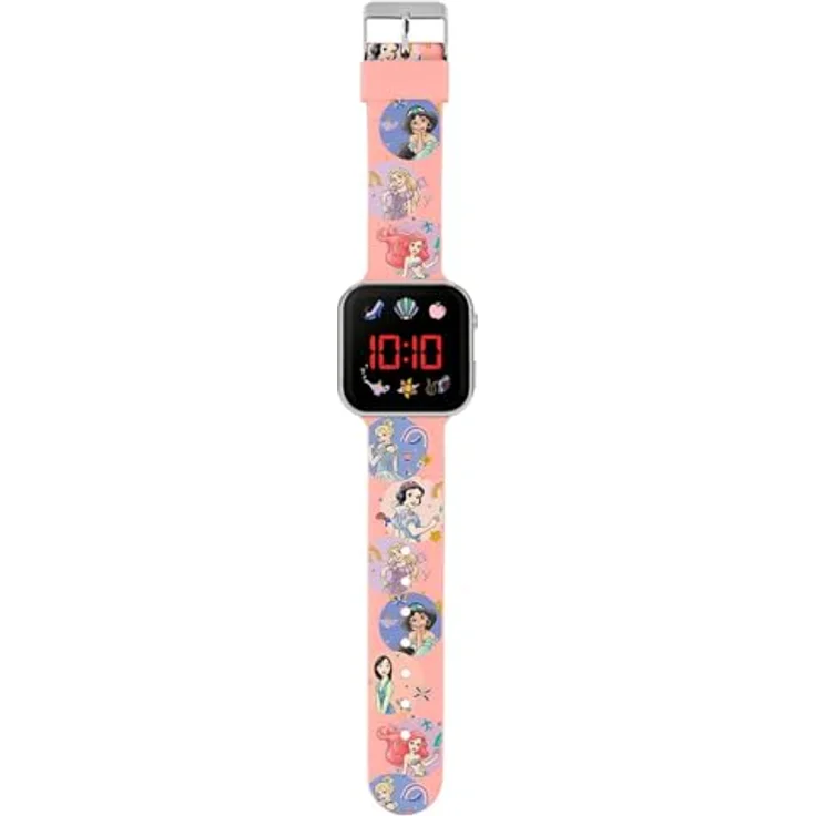 Accutime LED-Armbanduhr Disney Prinzessinnen (rosa) mit Digital-Anzeige, 22 cm lang - Preisvergleich – Bild 1