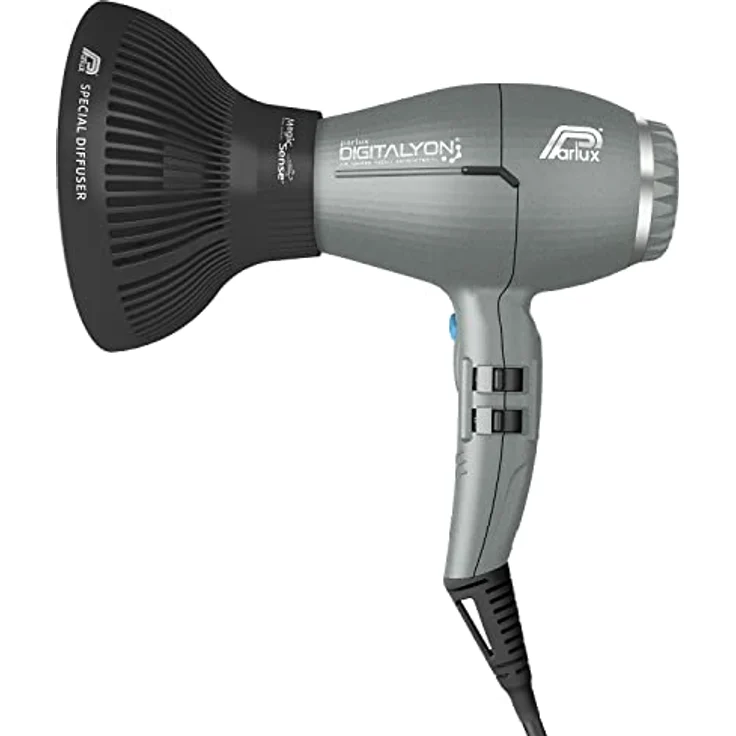 Parlux Digitalyon, professioneller Haartrockner mit Magic Sense Diffusor und schwarzen Ionen, sehr leicht und leistungsstark, Glitzergrau, hergestellt in Italien – Bild 1