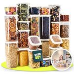 UANDU Vorratsdosen mit Deckel Luftdicht Set, BPA frei, 24 Mix/Weiß