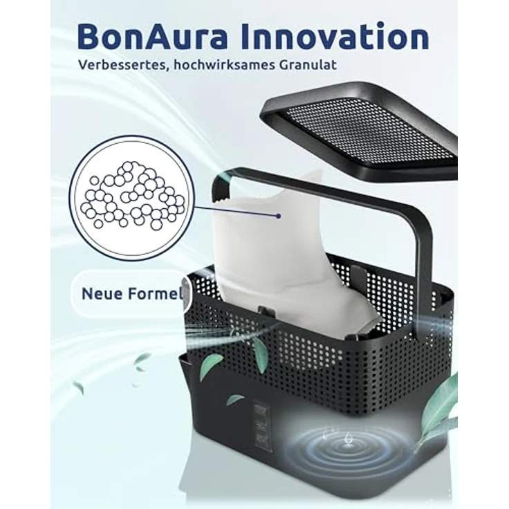 BonAura® Luftentfeuchter Nachfüllpack 4x 980g, effektiver Schimmel- und Geruchsschutz für Räume bis 33m², 4er Set Granulat – Bild 4