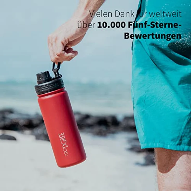 Trinkflasche Doppelwandig Edelstahl 710ml Isolierflasche m. Gratis Sportdeckel 720 DGREE noLimit imperial red – Bild 4