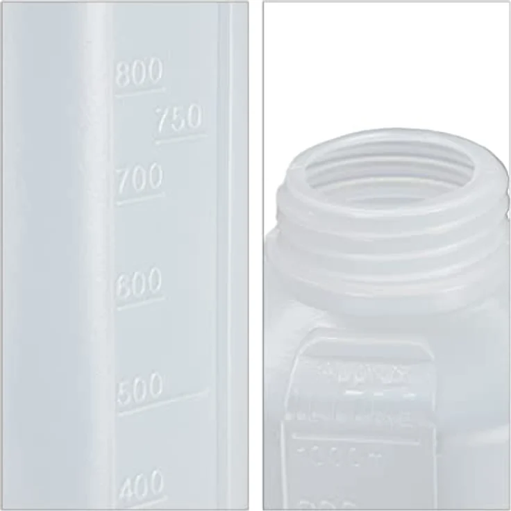 relaxdays Dressing Shaker Quetschflasche 1000 ml 4er Set, transparente Kunststoffflaschen für Ketchup, Senf und Saucen, punktgenaue Dosierung – Bild 8