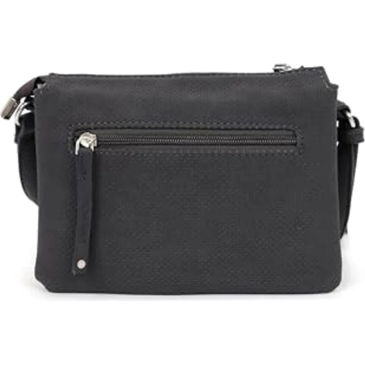 SURI FREY Umhängetasche SFY Romy, für Damen in Uni-Design mit Lasercut-Optik, Feinsynthetik, PETA-Approved Vegan, samtige Haptik, Quaste, 21 x 17 x 8 cm, schwarz – Bild 4