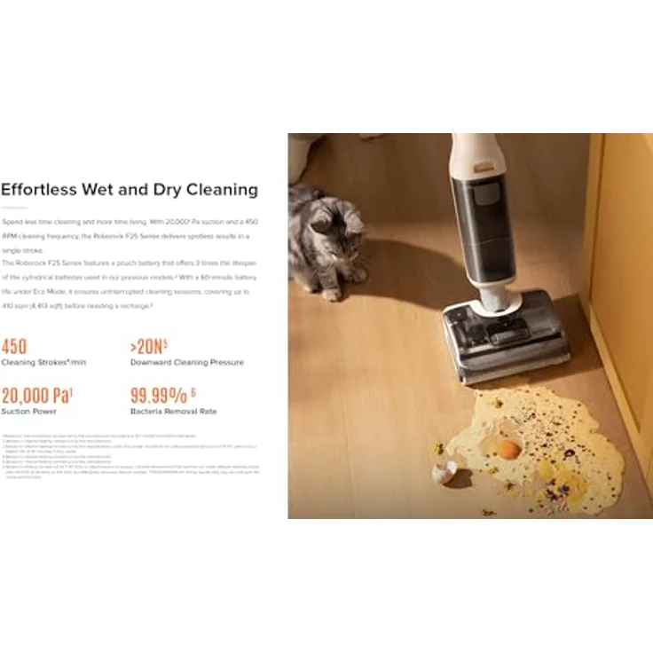 Roborock F25 RT, Nass-Trockensauger mit starker Saugleistung und kompaktem Design, Weiss – Bild 2