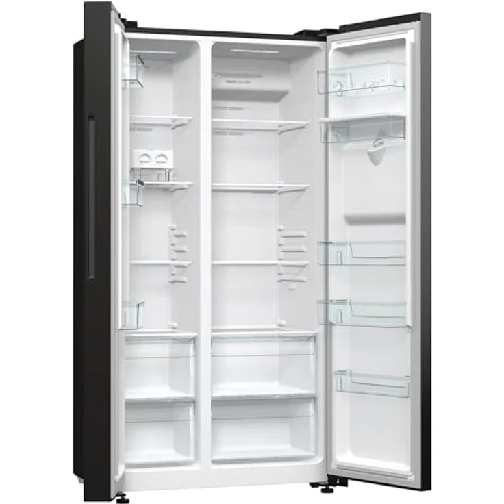 Gorenje NRR 9185 EABXLWD Side-by-Side-Kühlschrank, freistehend, schwarz, NoFrost, Breite 91 cm, Energieklasse E – Bild 5