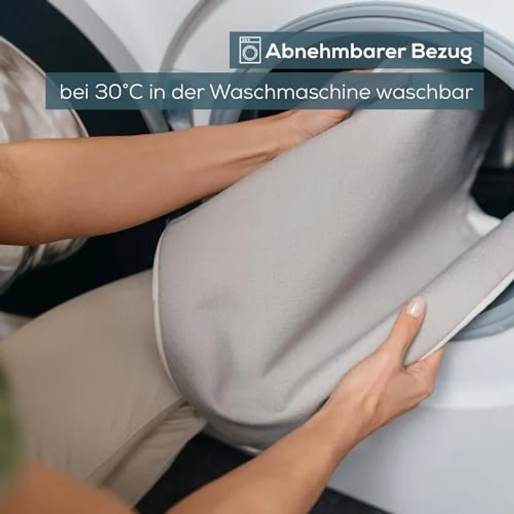 Beurer MG 139 Akku-Massagekissen mit Wärmefunktion, kabelloses Shiatsu-Massagekissen, zuschaltbare Wärme, hergestellt aus recyceltem Material, Maschinenwaschbar, Abschaltautomatik, 40 x 40 cm, Mint – Bild 5