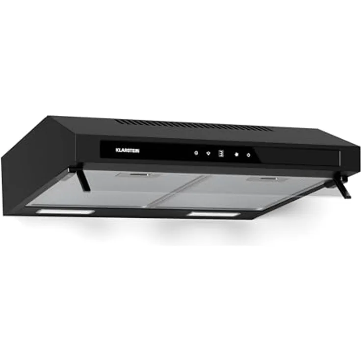 Klarstein Purista Force Unterbaudunstabzugshaube, 60 cm, 400 m³/h Luftleistung, duale Motortechnologie, LED-Touchpanel, Energieeffizienzklasse C, Schwarz
