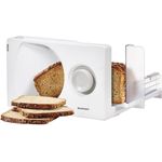 SilverCrest Allesschneider SAS 100 A1, Elektrischer Allesschneider mit abnehmbarem Wellenschliffmesser, Platzsparend klappbar, individuelle Schnittbreiteneinstellung bis 17 mm