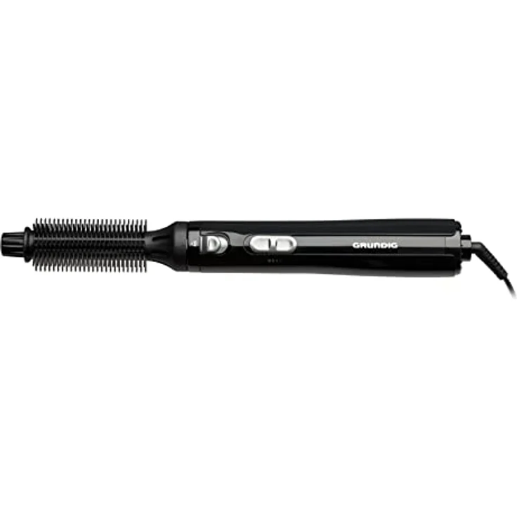 GRUNDIG HS 3020, Volumen- und Lockenstyler, Stylingbürste, mit 2 Rundbürsten, Abroll-Automatik, abnehmbarem Bürstenkopf, 400 Watt Leistung, für langes Haar geeignet, schwarz-silber – Bild 2