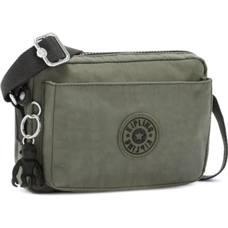 KIPLING Umhängetasche Basic Abanu Crossbody S, grüne Umhängetasche mit vielen Zipperfächern, 20 cm x 13 cm x 4 cm, verstellbarer Schulterriemen – Bild 3