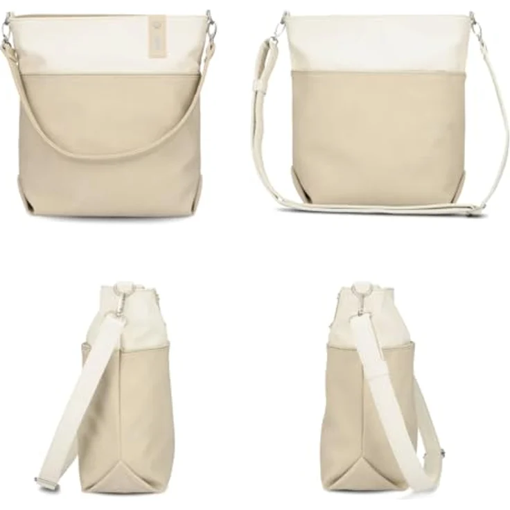 Zwei Umhängetasche J12, 2-tlg. Set in Nubuk-Linen (beige/creme) mit abnehmbaren Schulterriemen und vielseitigem Innenleben – Bild 3