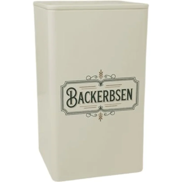 speecheese Vintage Backerbsen Dose 900ml, Blechdose mit elegantem Emblem und nostalgischem Beigeton – Bild 1