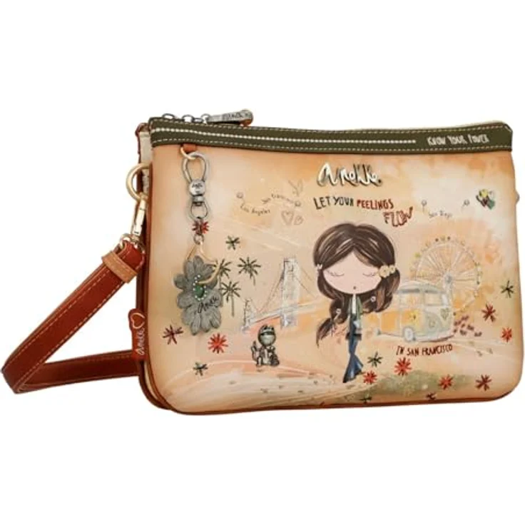 Anekke Peace & Love Umhängetasche, mehrfarbig, 100% Polyester, 27 cm x 7 cm x 21 cm – Bild 3