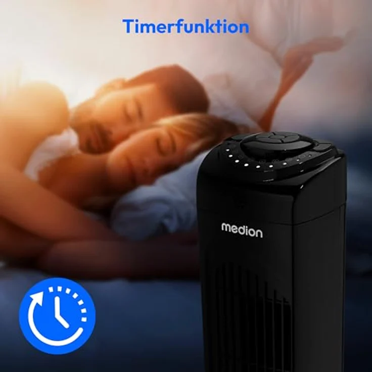 Medion® Turmventilator E11 TF, 45W Leistung, 3 Geschwindigkeitsstufen, schwarz – Bild 4