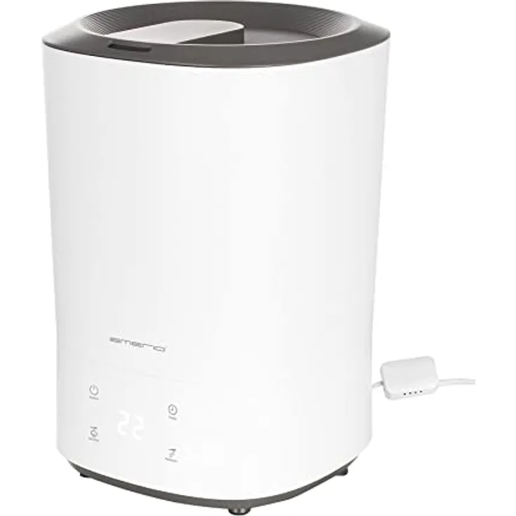EMERIO HF-126736 Ultraschall Luftbefeuchter mit tauschbarem Wasserfilter, Aromafunktion, Display, 3 Geschwindigkeiten und super einfacher Nach-Befüllung von oben, ultraleise 35db, für Räume bis ca. 30m²