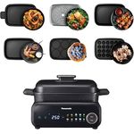 Panasonic NF-GM600KXE 6-in-1 Elektro-Multikocher, 1400W, 9 Automatikprogramme, schwarz, mit Rauchabzieher und spülmaschinenfestem Zubehör