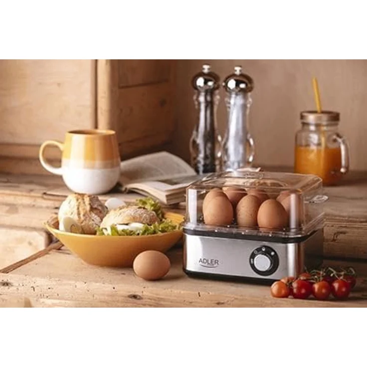 Adler Elektrischer Eierkocher | 1-8 Eier | Eier 500 Watt | Edelstahlheizplatte | Automatische Abschaltung | Kontrollleuchte | Überhitzungsschutz | Eier Kocher | Egg Cooker | – Bild 5