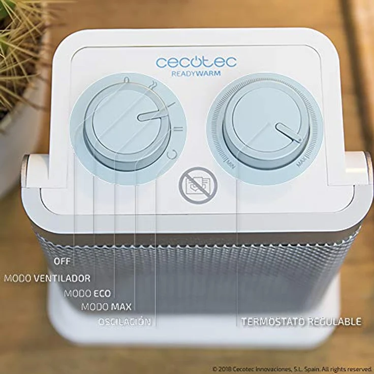 Cecotec Ready Warm 6100 Ceramic Rotate keramisches Heizgerät. Oszillierend, 3 Modi, Verstellbarer Temperaturregler, Anti-Kipp-Schutz, Überhitzungsschutz, 1500 W, Heizlüfter – Bild 5