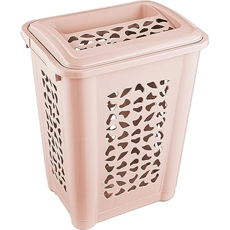 keeeper Wäschebox mit Einwurfschlitz und aufklappbarem Deckel, Luftdurchlässig, 60 l, Per, Nordic Pink – Bild 1