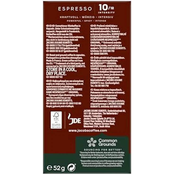 Jacobs Espresso 10 Intenso, Kaffeekapseln, Nespresso Kompatibel, Kaffee, 100 Kapseln, á 5.2 g – Bild 2
