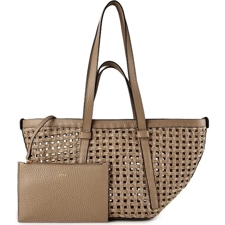 abro Cosmo Shopper Tasche, 44 cm, beige, 100% Polyamid, extra leicht und strapazierfähig