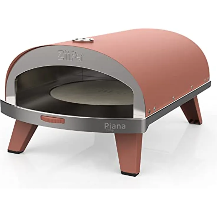 ZiiPa Gas-Pizzaofen Terrakotta, kompakt und innovativ, erhitzt in 30 Minuten, schnelles Kochen in 60 Sekunden, Braun