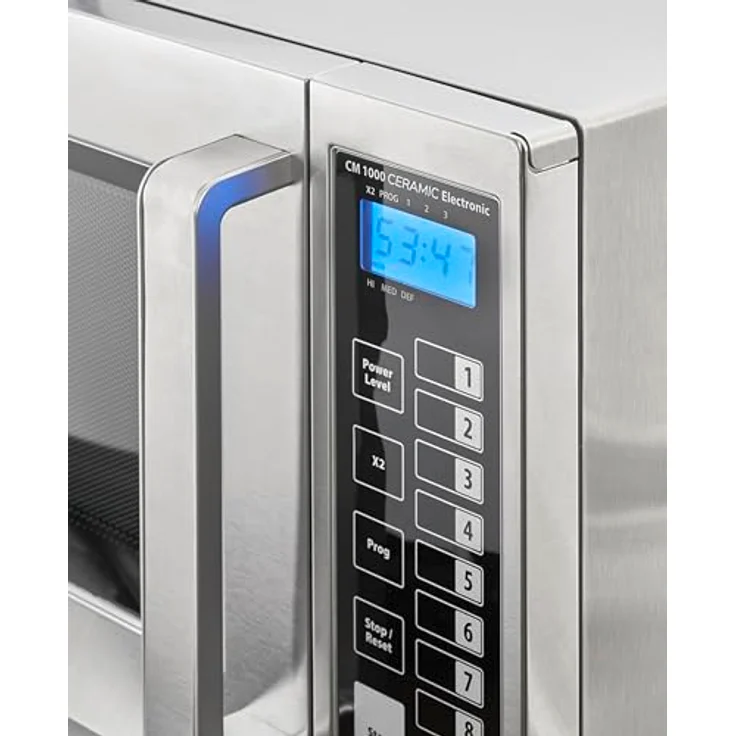 Caso CM1000 Ceramic Electronic, Gewerbemikrowelle für Gastronomie, 1000 Watt, 25 Liter, 6 Leistungsstufen, Timer bis 60 Min, Edelstahl – Bild 4