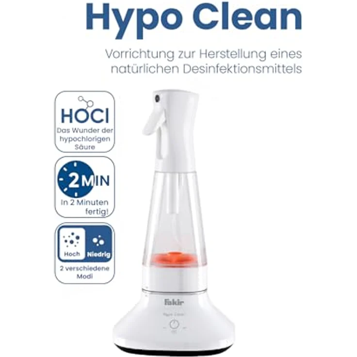 FAKIR 9212001 Wassersterilisiergerät, Desinfektionsmittel aus Leitungswasser, ABS-Gehäuse, felxible Anwendung mit Sprühkappe und Mikrozerstäuber – Bild 4