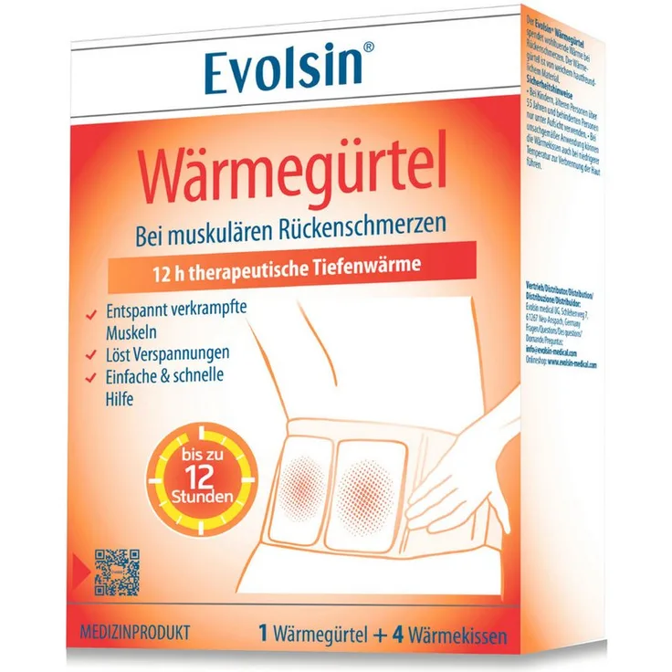 Evolsin® Wärmegürtel - therapeutische Tiefenwärme bei Rückenschmerzen, 4-tlg.
