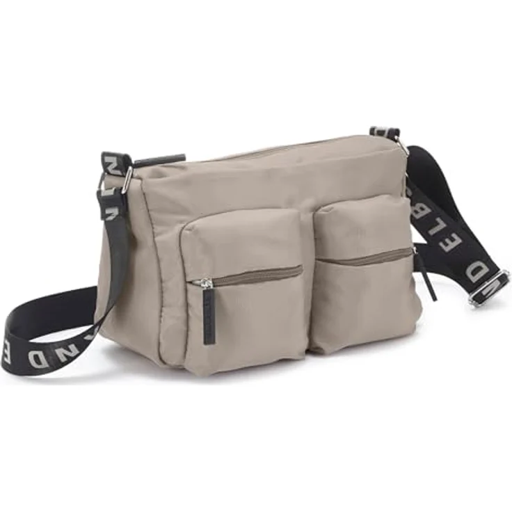 Elbsand Umhängetasche, modische Schultertasche mit verstellbarem Schulterriemen, vegan, schwarz – Bild 5