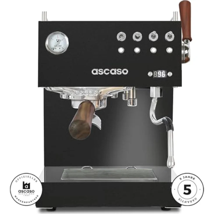Ascaso Steel Duo Plus Schwarz, Espressomaschine mit Joystick-Dampfventil und Competition-Dusche – Bild 3