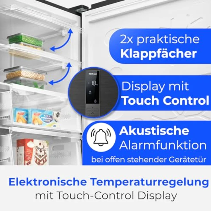 Bomann® Gefrierschrank GSVS 7365 titan, 2in1 Nofrost Tiefkühlschrank mit 380L Nutzinhalt, leise, elektronische Temperaturregelung – Bild 3