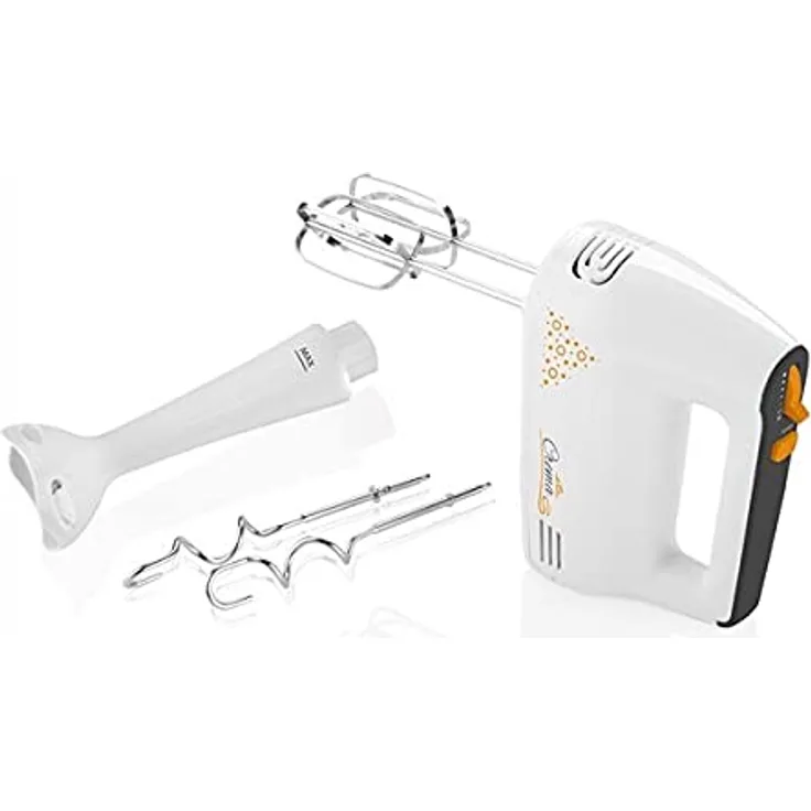 Eta 1049 90000 CREMA Handmixer, 300W, 5 Geschwindigkeiten, Turbo-Funktion, inkl. Stabmixer-Aufsatz, Kunststoff, weiß