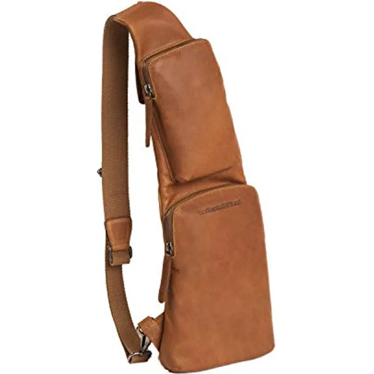 The Chesterfield Brand Logan Sling Bag, gewachstes Rindleder, hellbraun, 17 x 5 x 51 cm