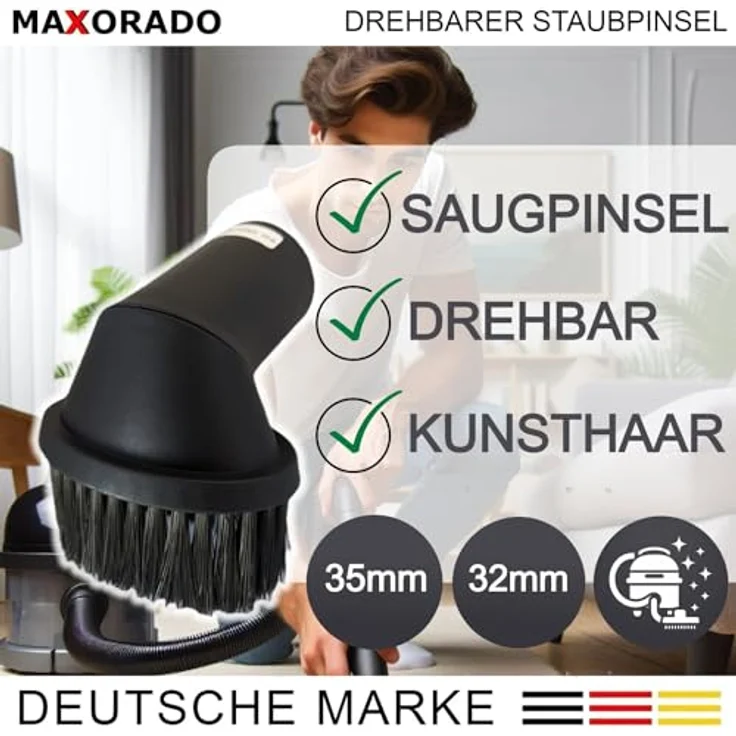 Maxorado Ersatzteile kompatibel mit Hyla Bürste Staubsauger EST Defender GST NST TOP Zubehör Aufsatz Düse (3in1 Set Fugendüse/Möbelpinsel) – Bild 2