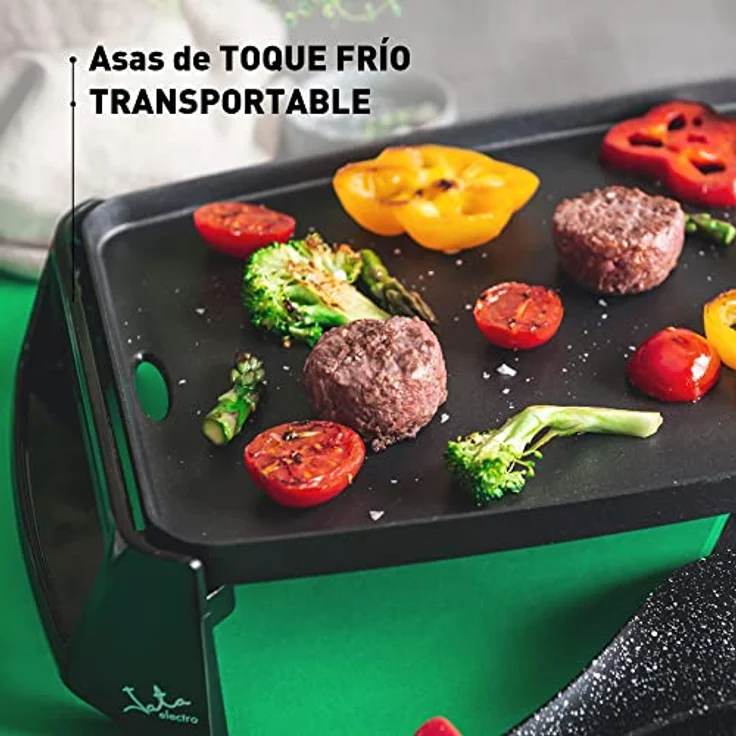 Jata Gr195 Elektrischer Tischgrill, Antihaftbeschichtung, 2.200 W, Schwarz – Bild 6