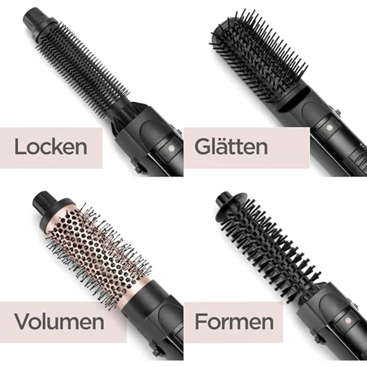 BaByliss Warmluftbürste Smooth Finish 1200, Warmluftbürste mit 1200 W Leistung, Schwarz/Rosé – Bild 5