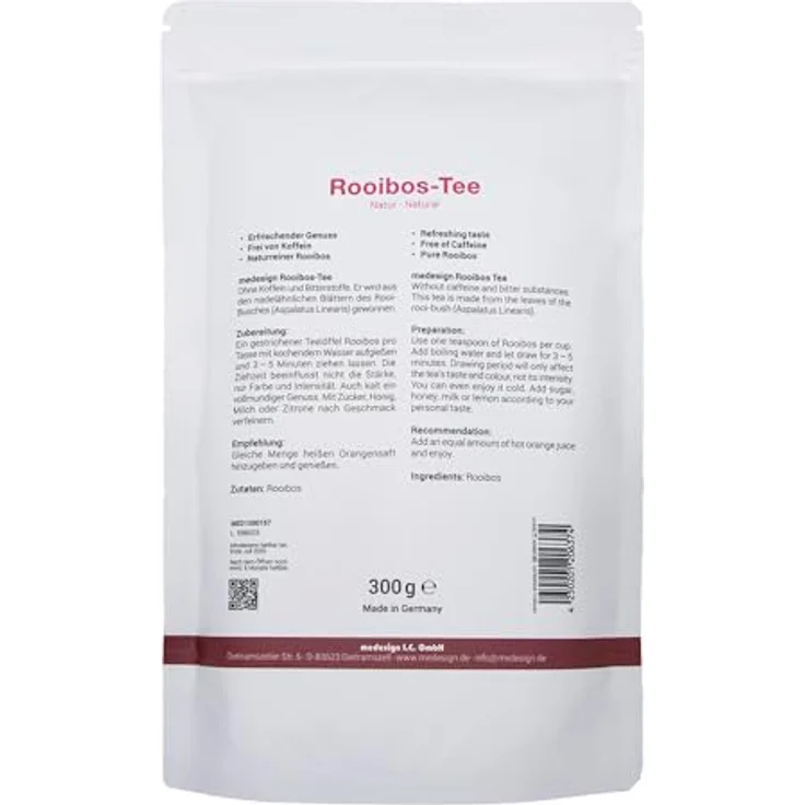 MEDESIGN Rooibos TEE 300 g, koffeinfrei, gesunder Kräutertee – Bild 2