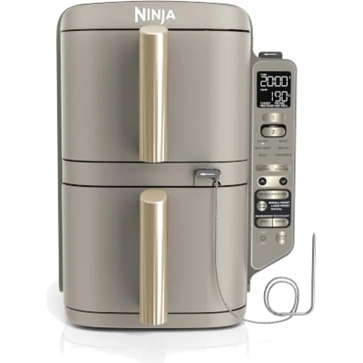 NINJA Double Stack XL-Heißluftfritteuse SL451EUSD, 9,5 L, 6 Funktionen, Steingold, mit Smart Cook System und 2 unabhängigen Schubladen – Bild 1