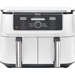 Ninja Foodi Max AF400EUWH weiß Heißluftfritteuse, 9,5 L, Dual Zone, 40–240 °C, spülmaschinengeeignet, antihaftbeschichtet