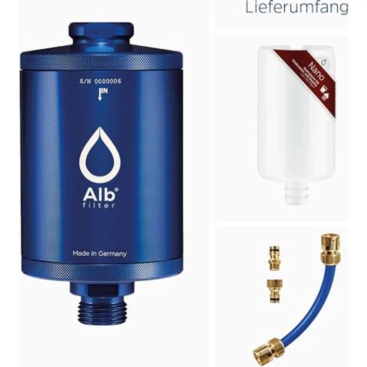 Blaufaktor Alb Mobil Nano Camping-Wasserfilter, Geka-Anschluss, Aluminium Titan, blau, mit Keimsperre gegen Bakterien und Krankheitserreger – Bild 5
