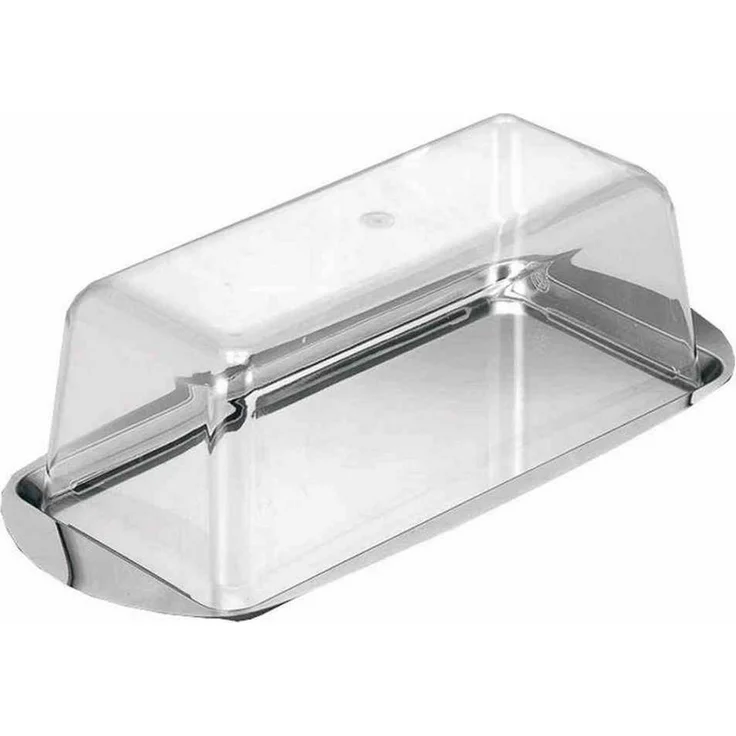 CHG Kuchentransportbox Königskuchenplatte mit Haube, Edelstahl, 35 x 17 x 10 cm, Metall – Bild 1
