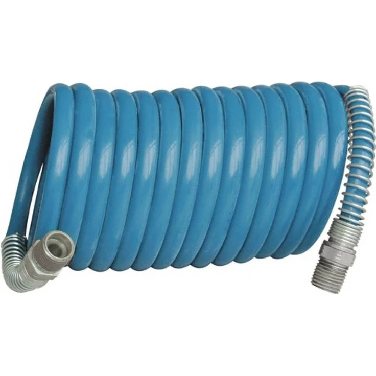 EWO E40943 Spiralschlauchset, Innen-Ø 6 mm, Außen-Ø 8 mm, 7,5 m, knickfest, Polyamid, blau