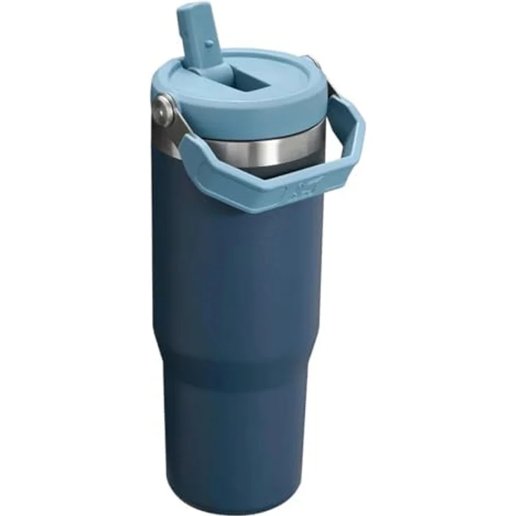 STANLEY Ice Flow Go Trinkhalmbecher, 870 ml Fassungsvermögen, Marineblau - Doppelwandige Vakuumisolierung, Auslaufsicher, Integrierter Griff – Bild 3