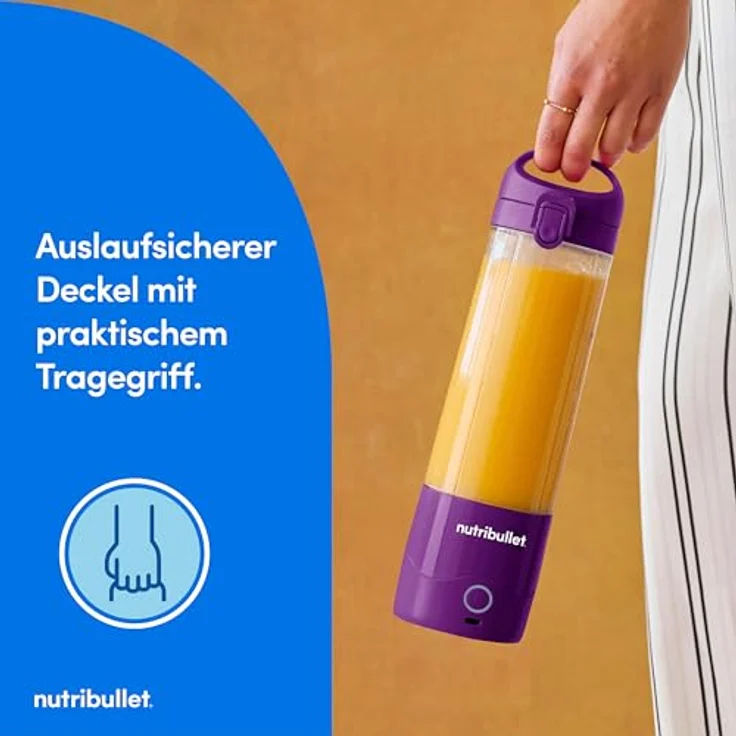 NutriBullet NBP003PU Portable Standmixer, 475ml, USB-C, BPA-frei, kabelloser Betrieb – Bild 5