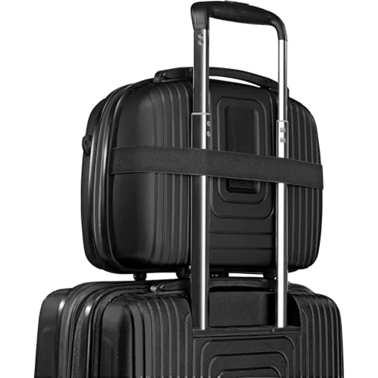REDOLZ Hartschalen Koffer-Set-4-teilig | S 55 cm + M 66 cm + L 77 cm + Beauty-Case | leichte 2,9 kg / 3,7 kg / 4,4 kg / 1,1 kg | Wasserfeste Reißverschlüsse | Essentials 14 – Bild 2