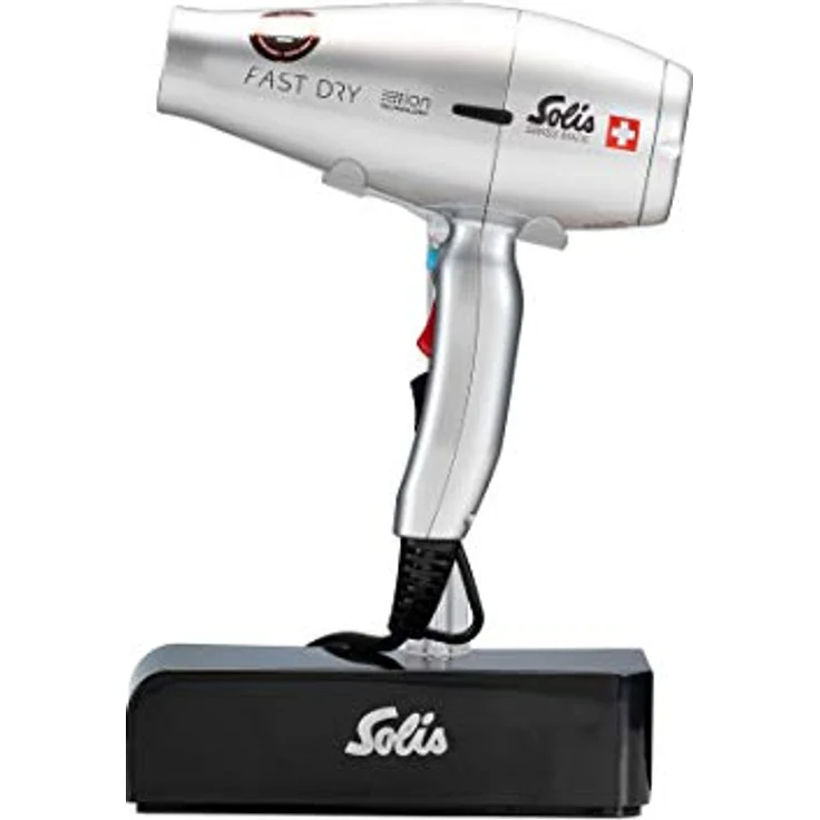 Solis Fast Dry 360º ionic 381 - Ionen Haartrockner - Föhn mit ION-Technologie - 360º drehbares Kabel - inklusive Stylingdüse - Silber – Bild 4