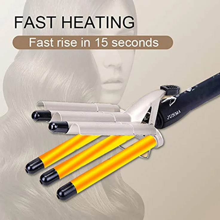 Lockenstab 5 Fässer Welleneisen für haare 25mm Lockenwickler mit Wellenstyler Turmalin Keramik Digitale Temperaturanzeige Keramikbeschichtung Lockenstäbe für Lange/kurze Haare – Bild 4